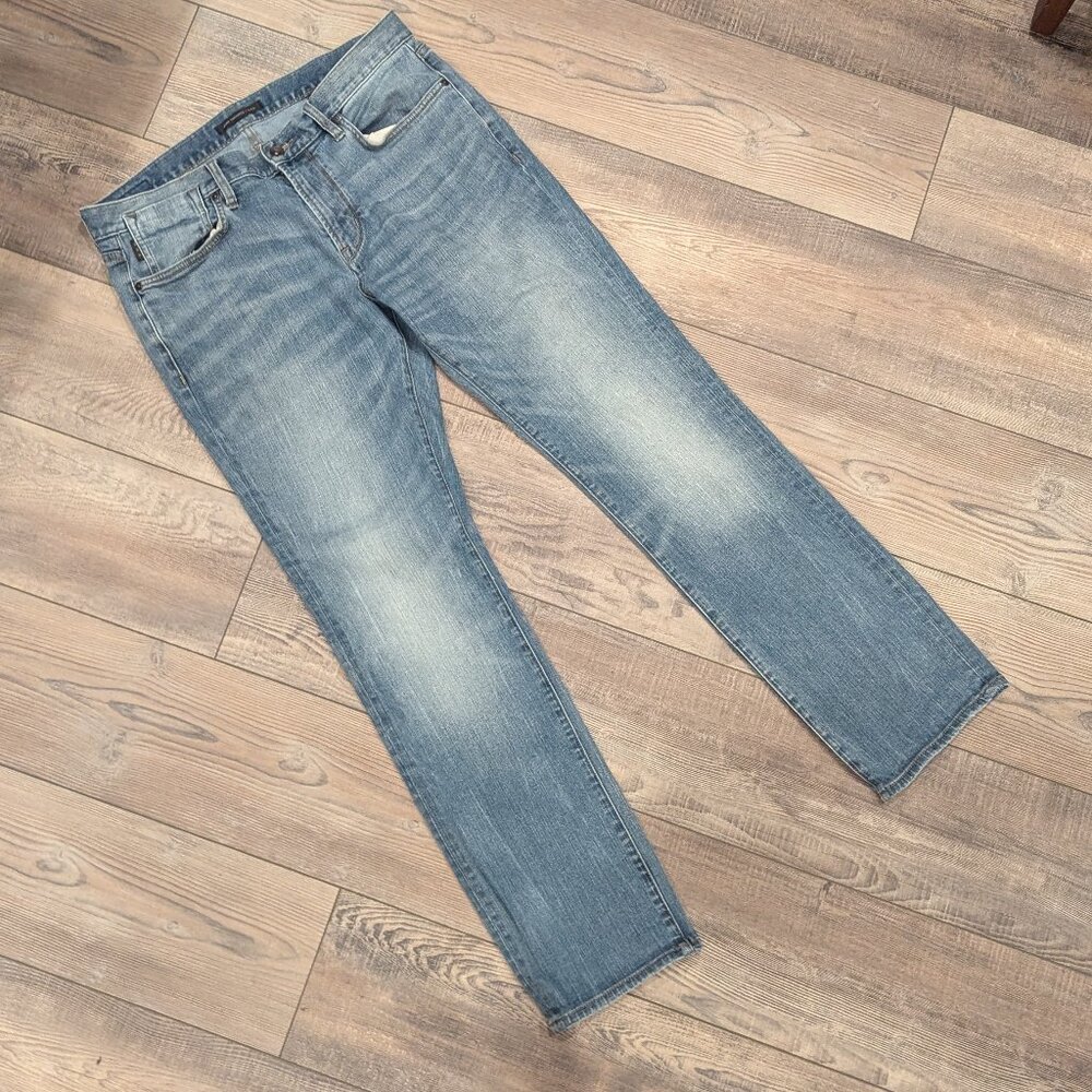John Varvatos Men's Cotton Blend Bowery Slim Straight Jeans Denim 34x32 - Picture 10 of 11
